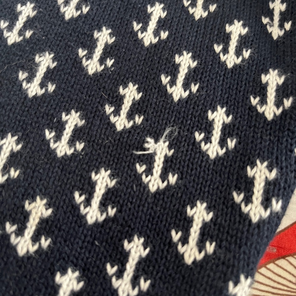 Kiel James Patrick (KJP) Navy Anchor Pattern Sweater Unisex size Small. - Picture 4 of 5
